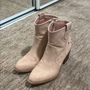 Dirty Laundry Textured Pink Ankle Booties